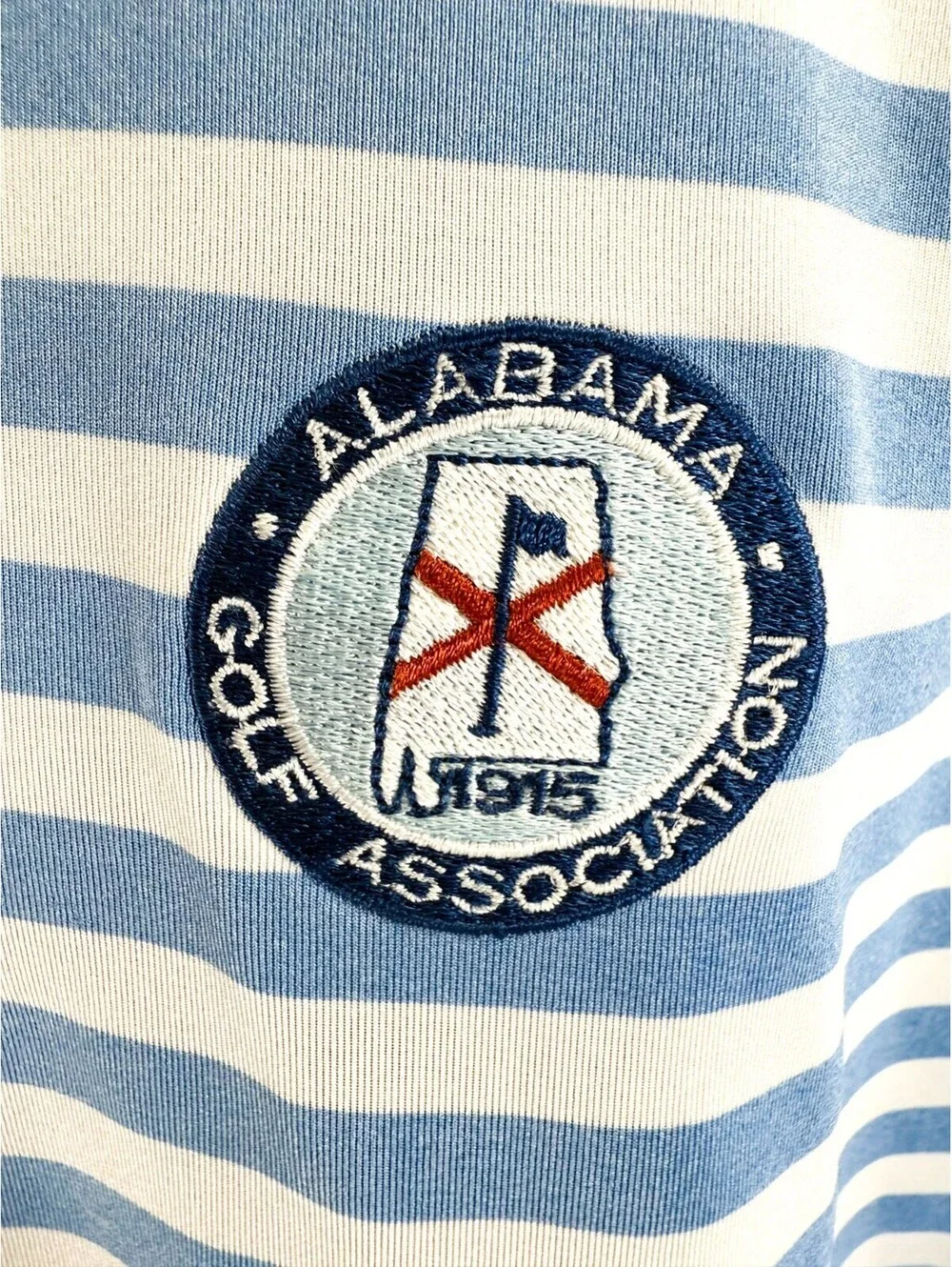 Alabama Golf Association Ralph Lauren RLX Sport Polo Shirt Mens Large Blue White